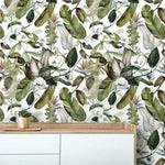 Delicate Tropical Leaves Watercolor Wallpaper