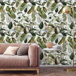 Delicate Tropical Leaves Watercolor Wallpaper