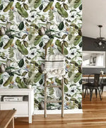 Delicate Tropical Leaves Watercolor Wallpaper