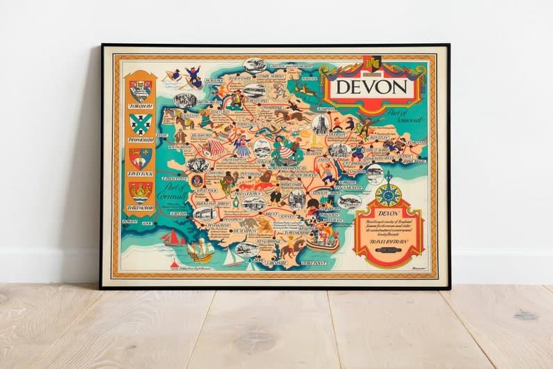 Devon Map Print| Art History