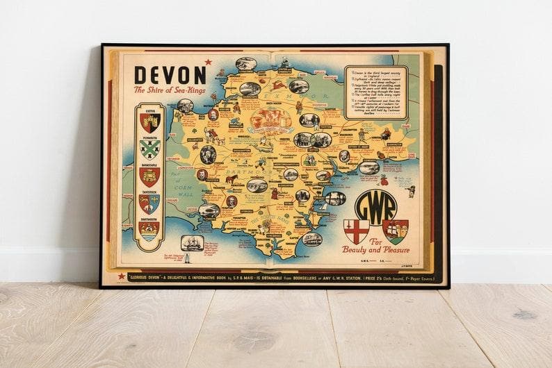 Devon Map Print| Art History - MAIA HOMES