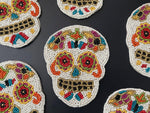 Dia de los Muertos Halloween Skull Bead Coasters Set of 6