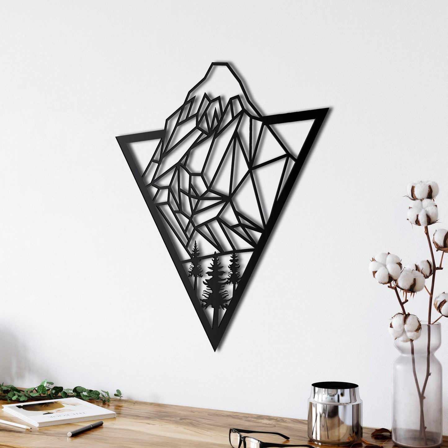 Diamond Mountain Peek Metal Wall Hanging Decor - MAIA HOMES