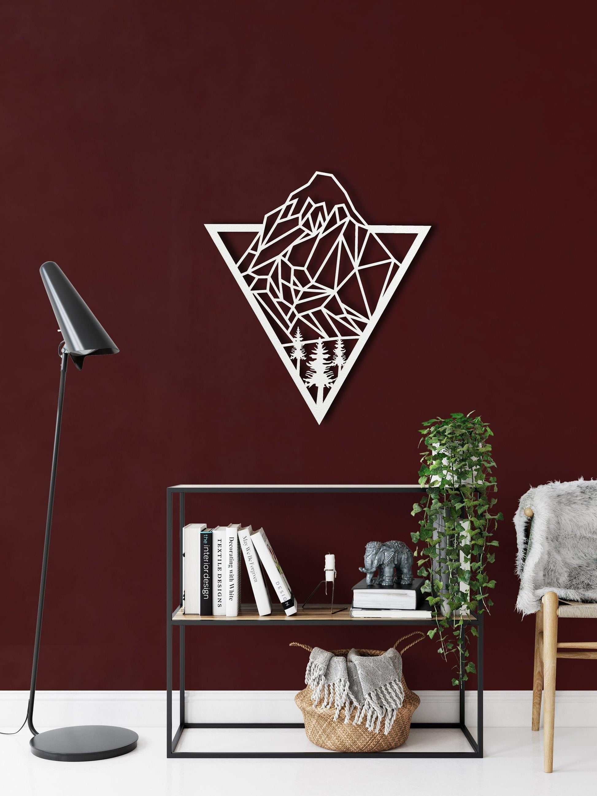 Diamond Mountain Peek Metal Wall Hanging Decor