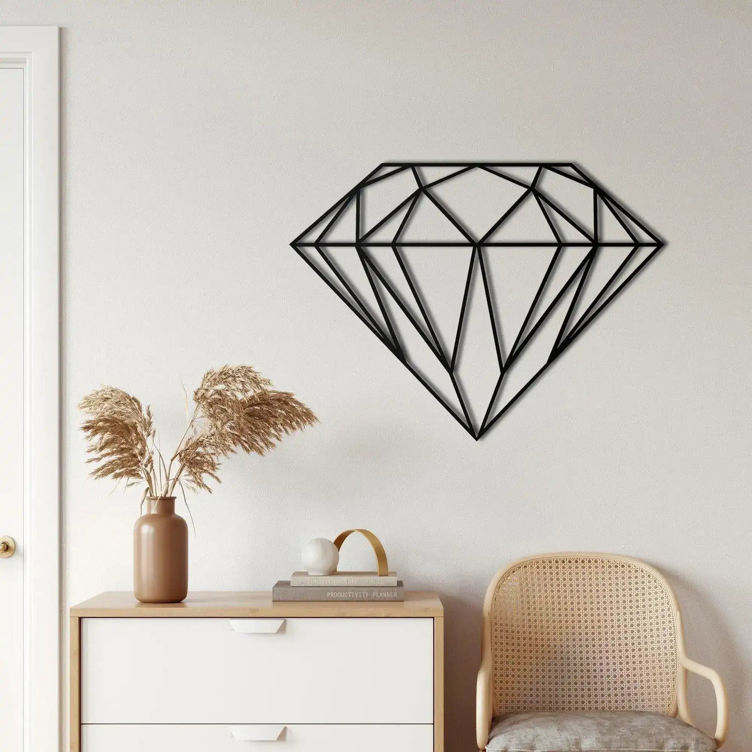 Diamond Shaped Metal Wall Hanging Decor