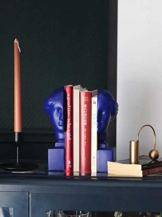 Diana the Huntress Resin Blue Bookends Statue - MAIA HOMES