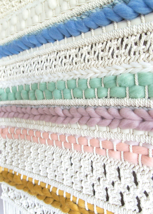 Dianne Macrame Wall Hanging - Pastel Colored Wall Art - MAIA HOMES