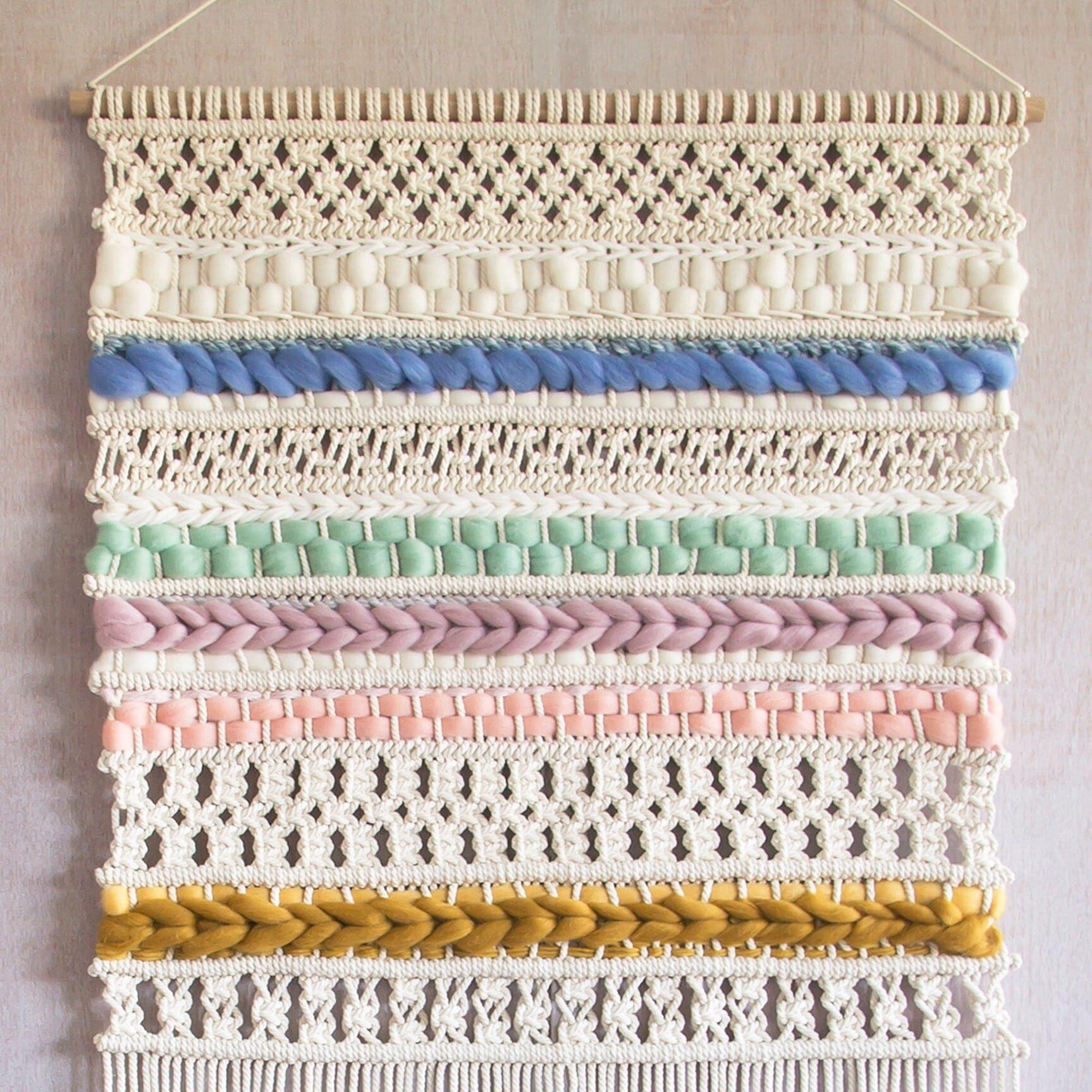 Dianne Macrame Wall Hanging - Pastel Colored Wall Art - MAIA HOMES