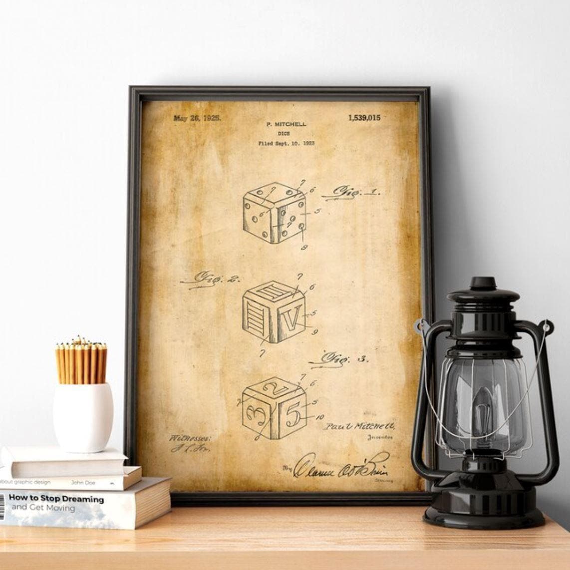 Dice Game Patent Poster Print - MAIA HOMES