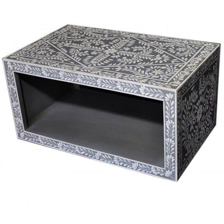 Diwali Bone Inlay Gray Floral Coffee Table Default Title