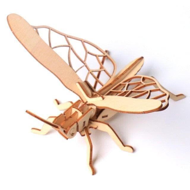 DIY 3D Wooden Puzzle Insect grasshopper