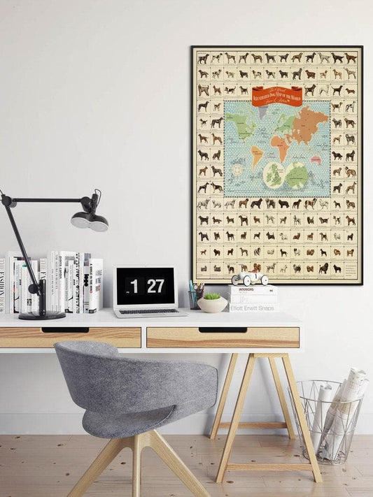 Dog Map of the World| Dog Chart Poster