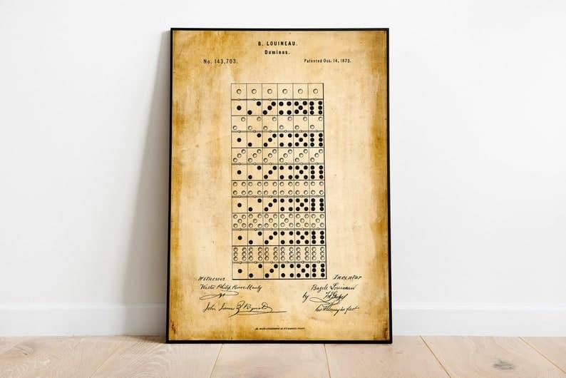 Dominoes Patent Print| Framed Art Print