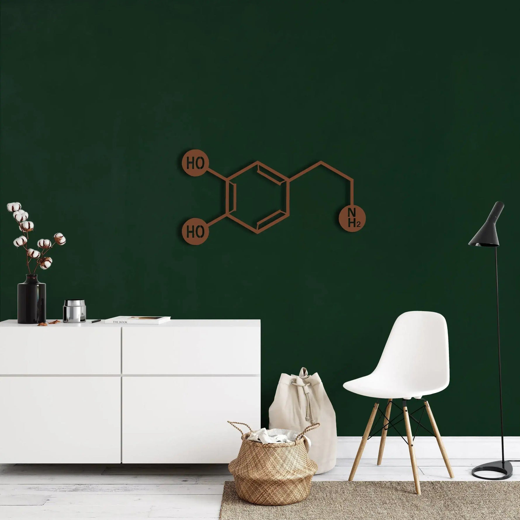 Dopamine Molecule Metal Wall Hanging Decor