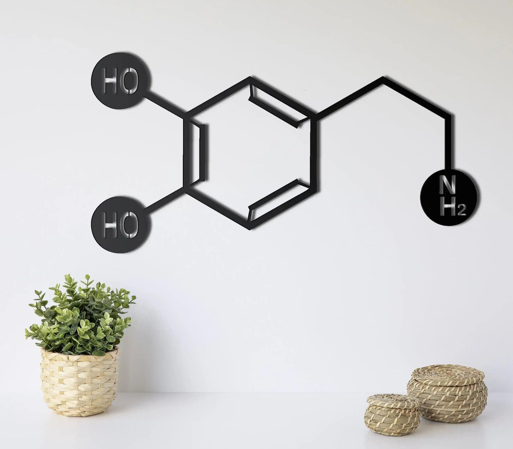 Dopamine Molecule Metal Wall Hanging Decor