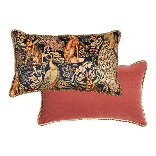 Double Rabbit Print Velvet Pillow Case 12" x 20", Bright