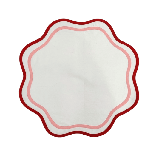 Double Scalloped Round Cotton Placemats - MAIA HOMES