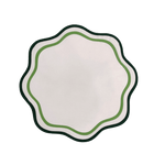 Double Scalloped Round Cotton Placemats D Green, light green