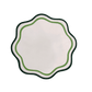 Double Scalloped Round Cotton Placemats D Green, light green