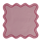 Double Scalloped Table Linen Napkins Light pink cotton