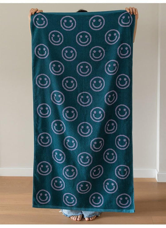 Double Sided Smiley Face Cotton Towel - MAIA HOMES