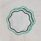 Double Trim Scalloped Round Cotton Placemats Green