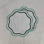 Double Trim Scalloped Round Cotton Placemats