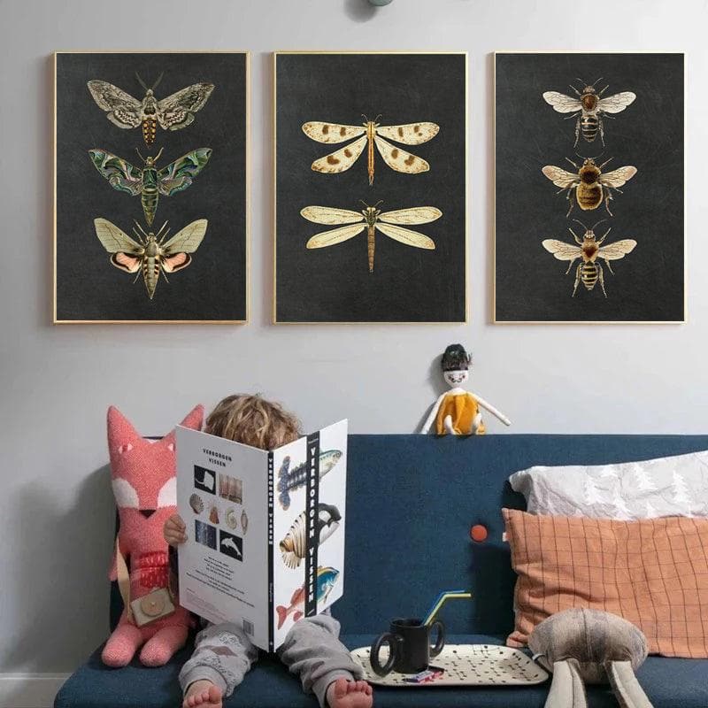 Dramatic Insect Collection Wall Art Poster Print