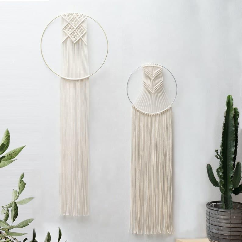 Dreamcatcher Wall Hanging Silver Gold Ring Macrame - MAIA HOMES