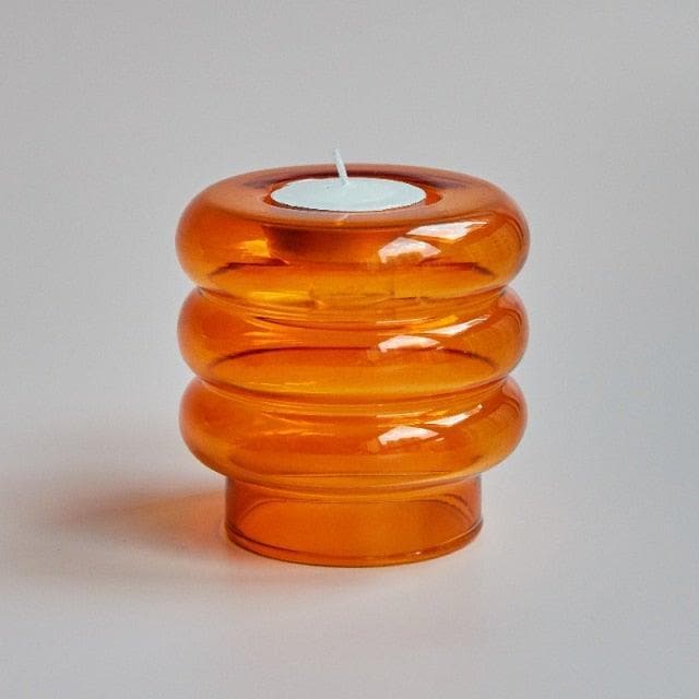 Dual Purpose Candlestick Taper Candle Holders - Pack of 2 Orange