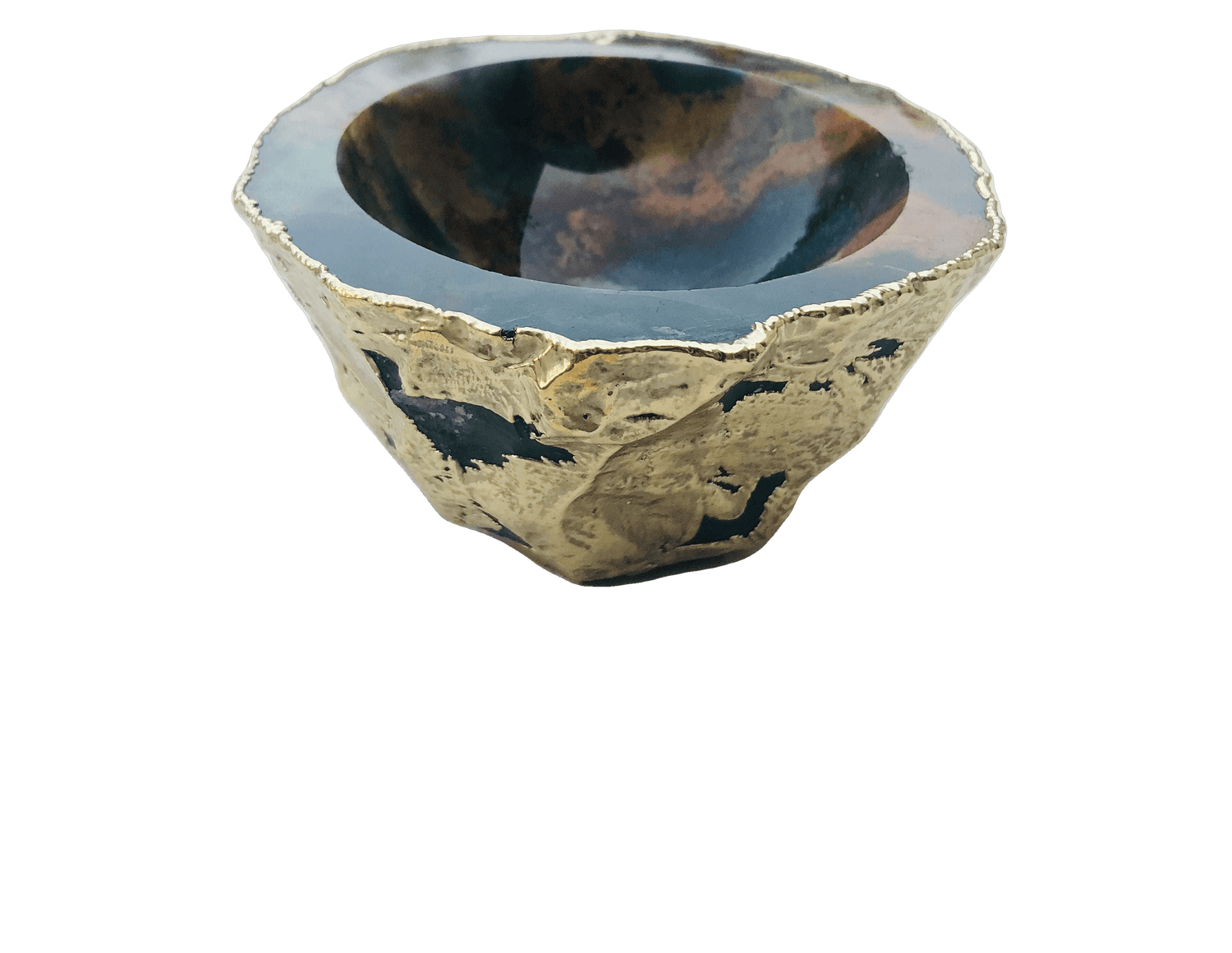 Earth Blue Agate Geode Jewelry Bowl