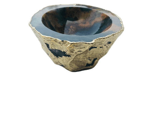 Earth Blue Agate Geode Jewelry Bowl - MAIA HOMES