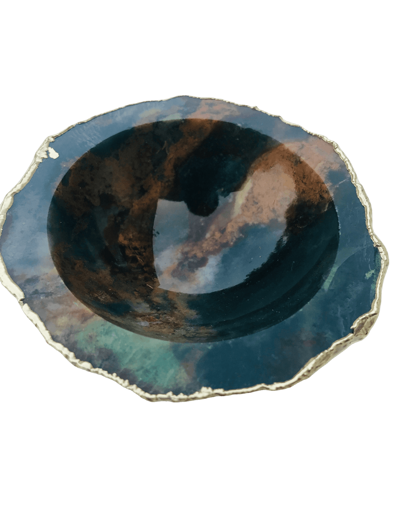 Earth Blue Agate Geode Jewelry Bowl - MAIA HOMES