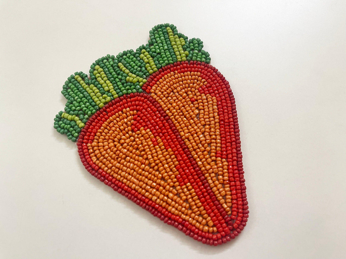 Easter Carrot Beaded Coaster set of 6