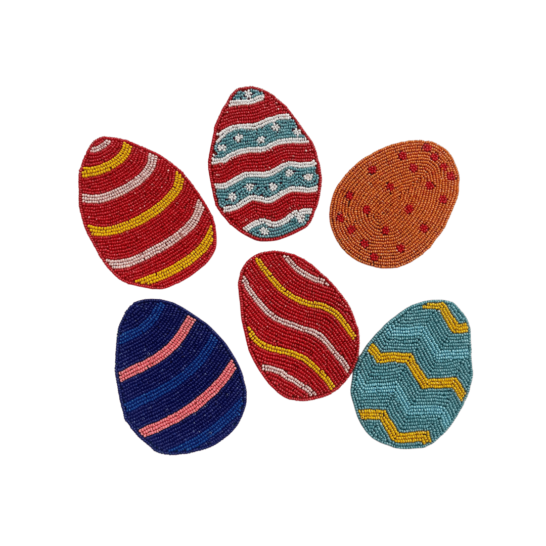Easter Egg Bead Coasters - Set of 6 - MAIA HOMES