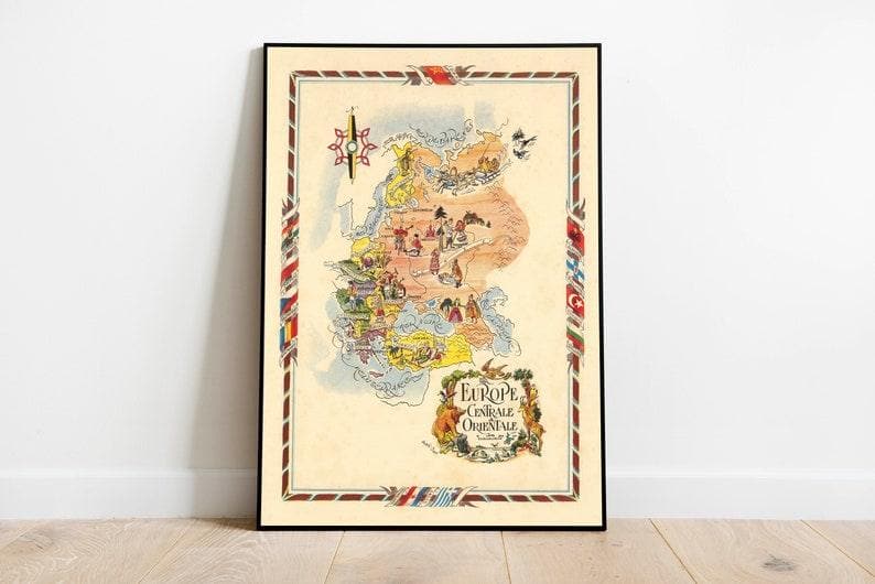 Eastern Europe Map Print| Art History - MAIA HOMES