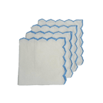 Edgy Scallop Trim White Cotton Napkins