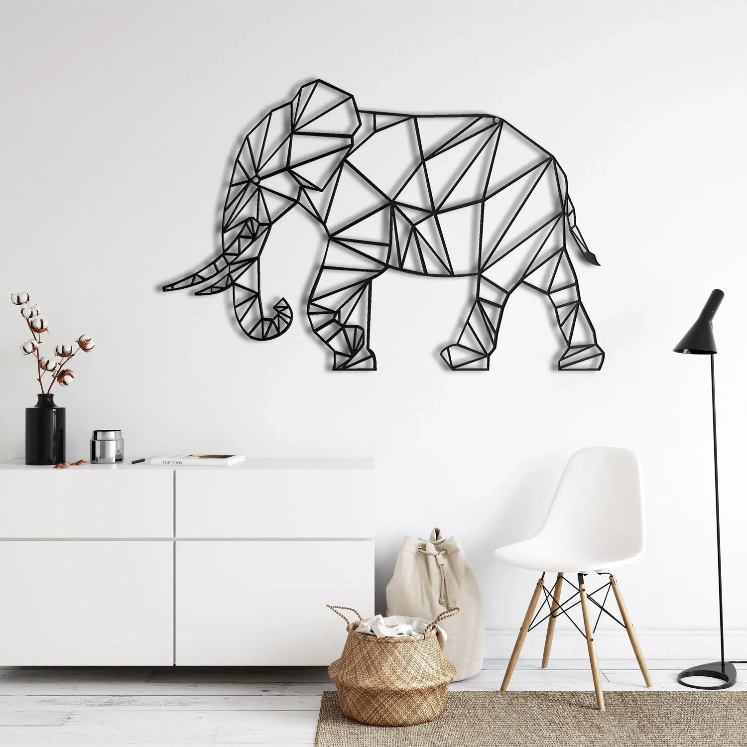 Elephant Shaped Metal Wall Hanging Decor