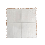 Embroidered Border White Cotton Napkins Gold