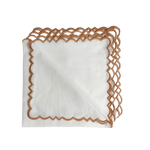 Embroidered Border White Cotton Napkins