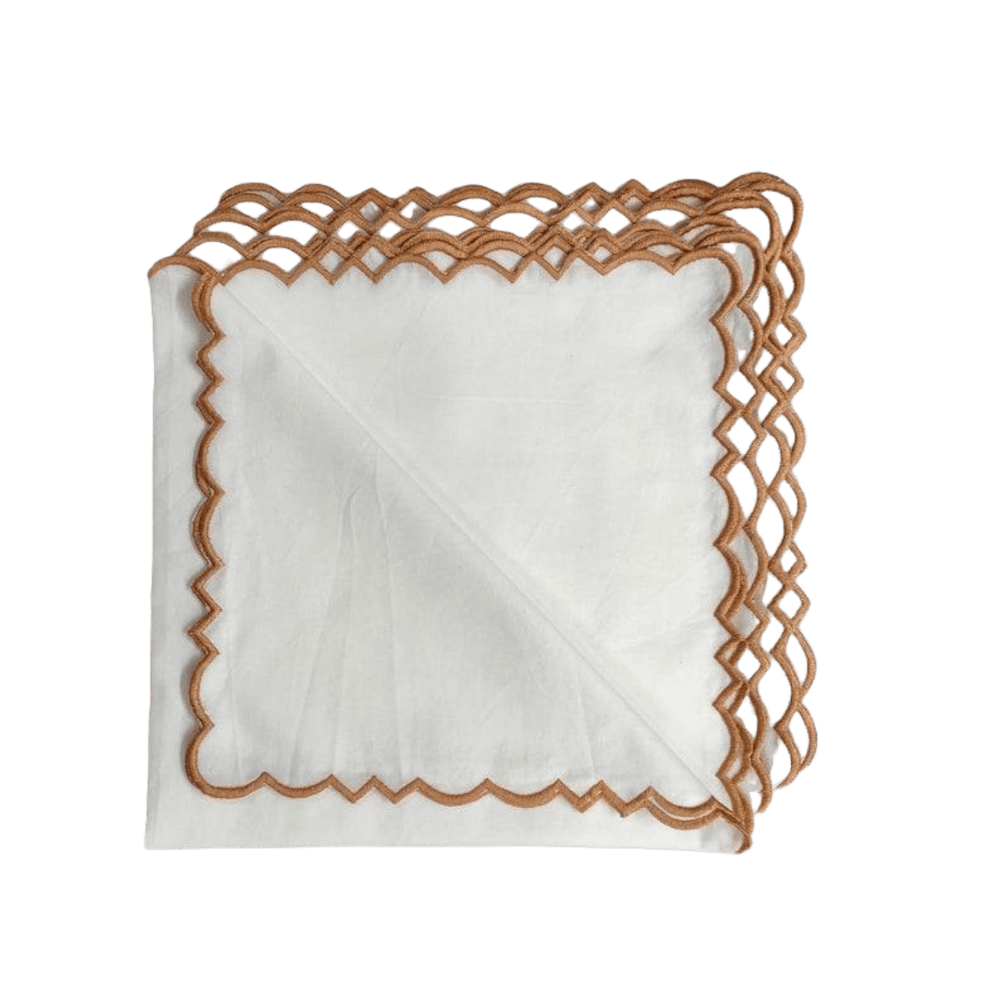 Embroidered Border White Cotton Napkins