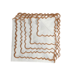 Embroidered Border White Cotton Napkins