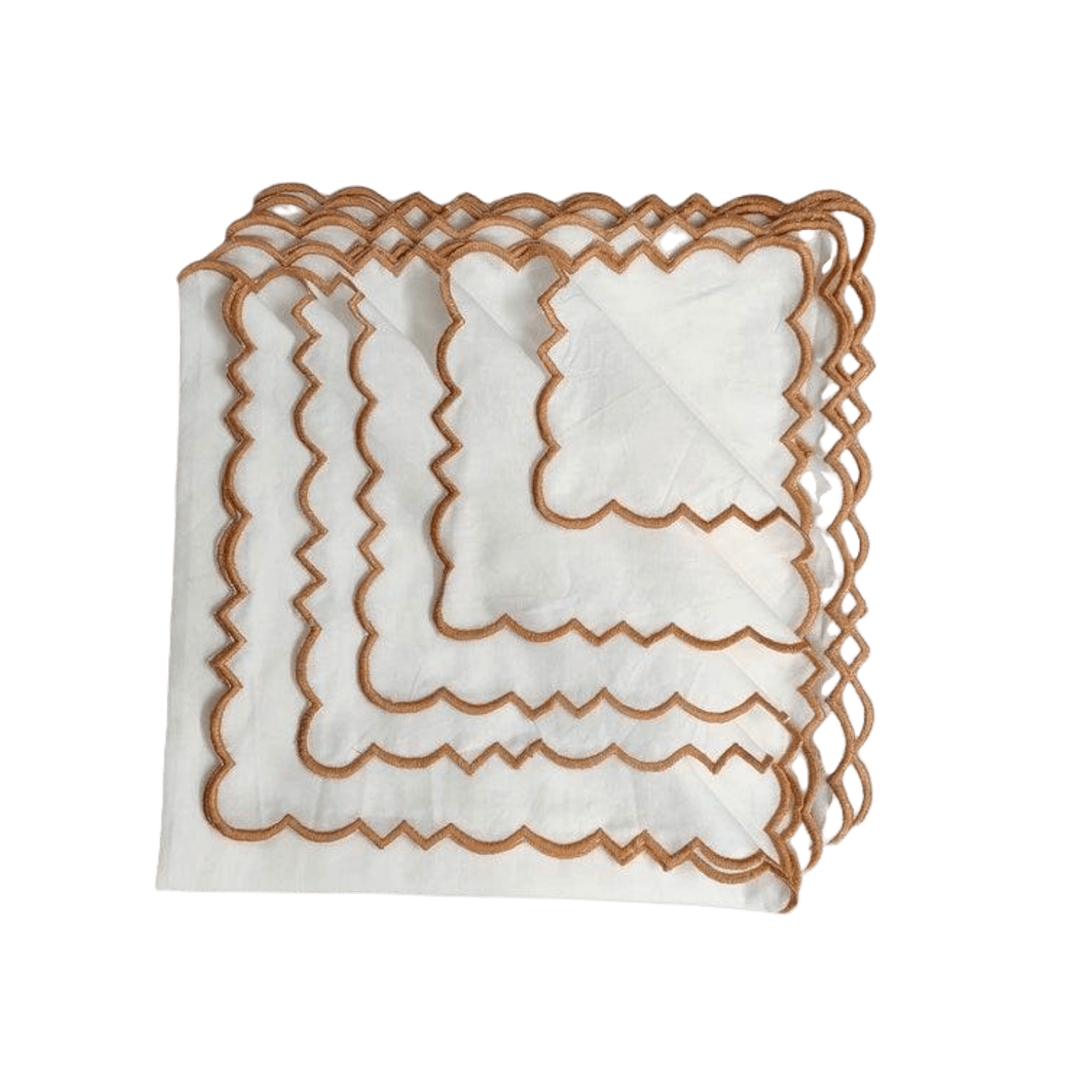 Embroidered Border White Cotton Napkins