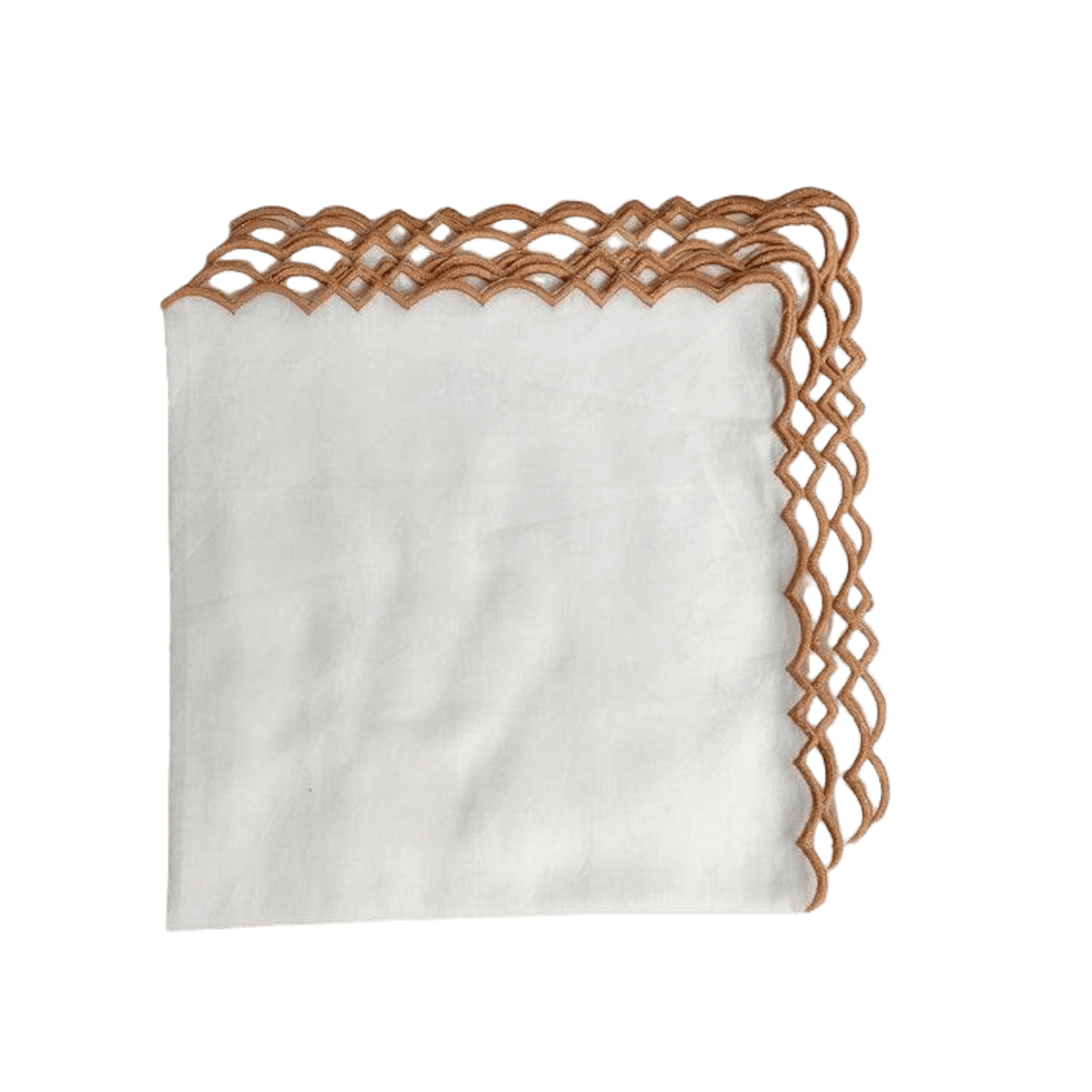 Embroidered Border White Cotton Napkins