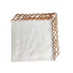 Embroidered Border White Cotton Napkins