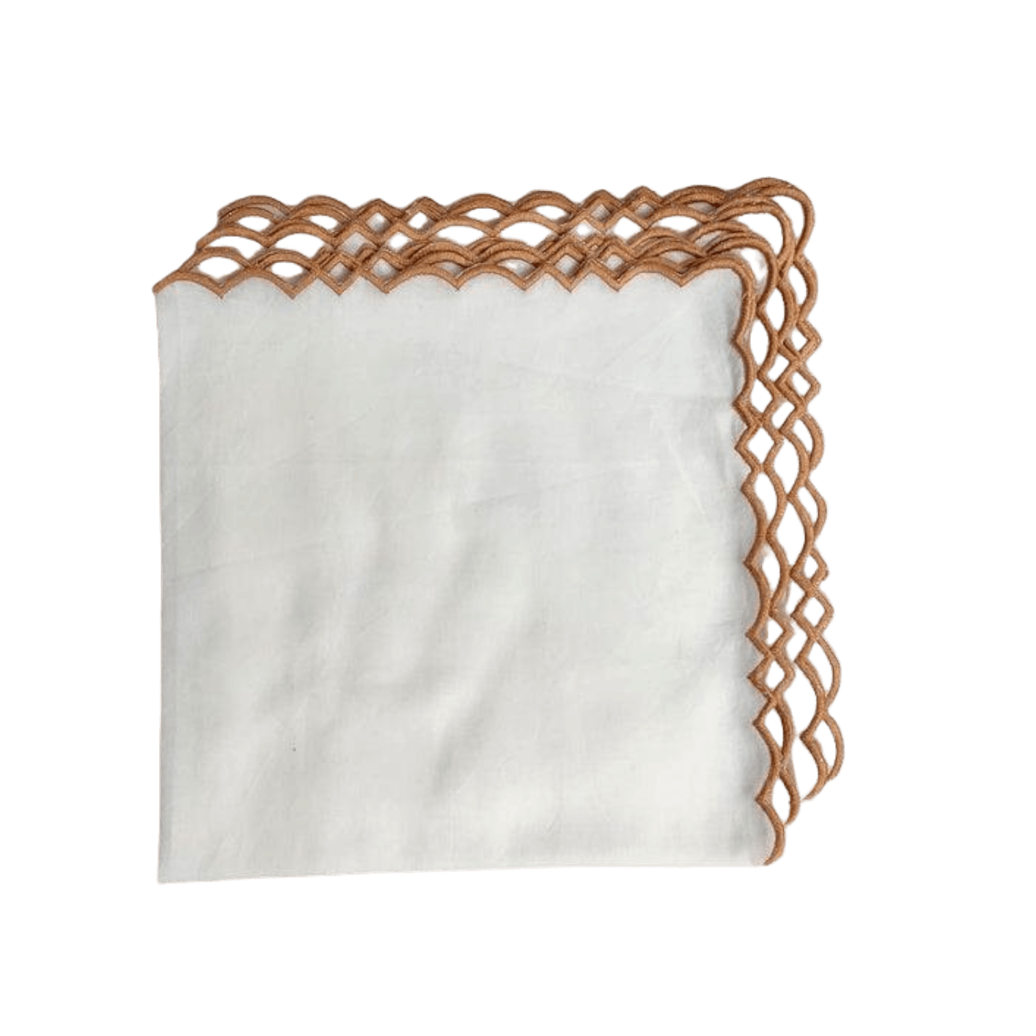 Embroidered Border White Cotton Napkins