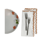 Embroidered Border White Cotton Napkins