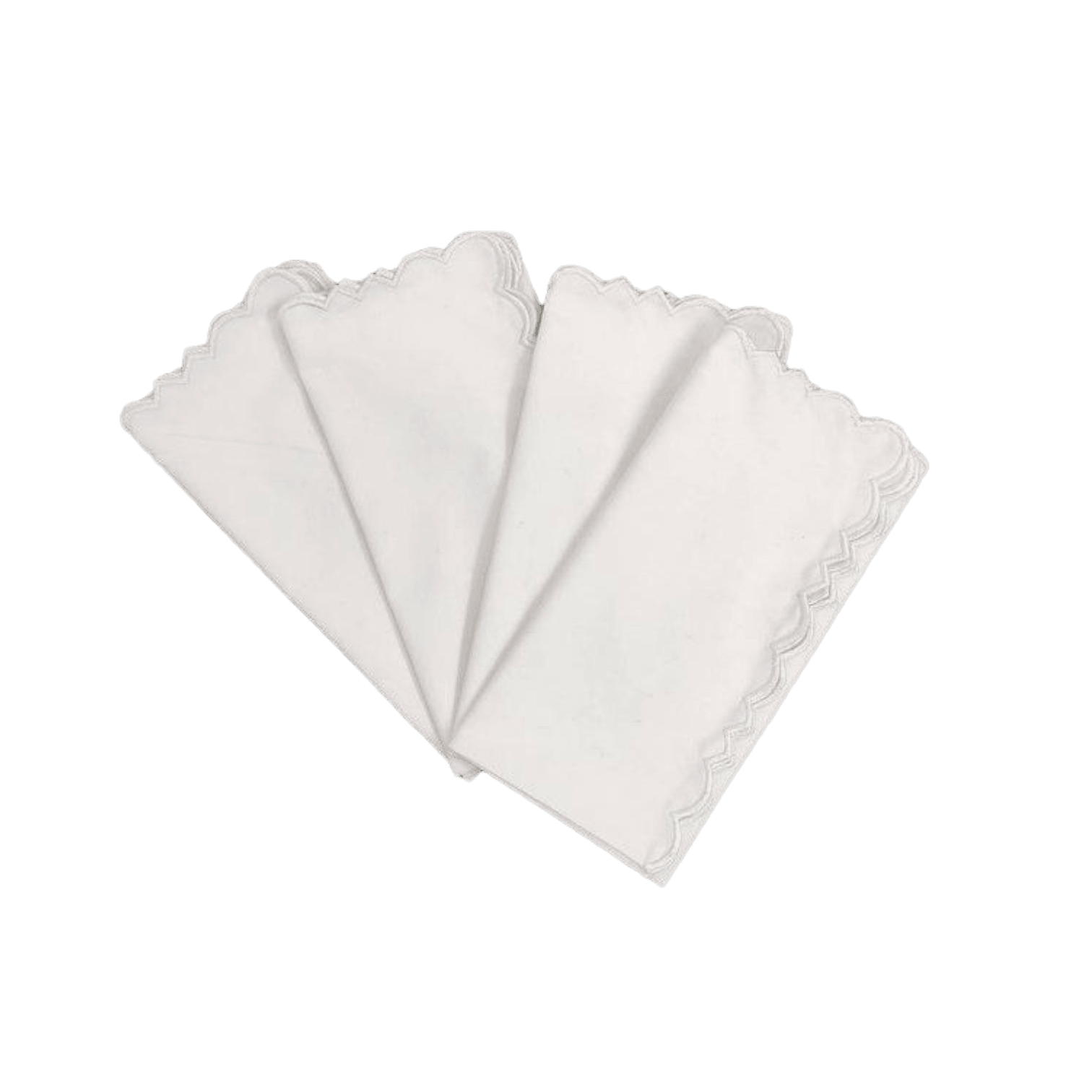 Embroidered Border White Cotton Napkins