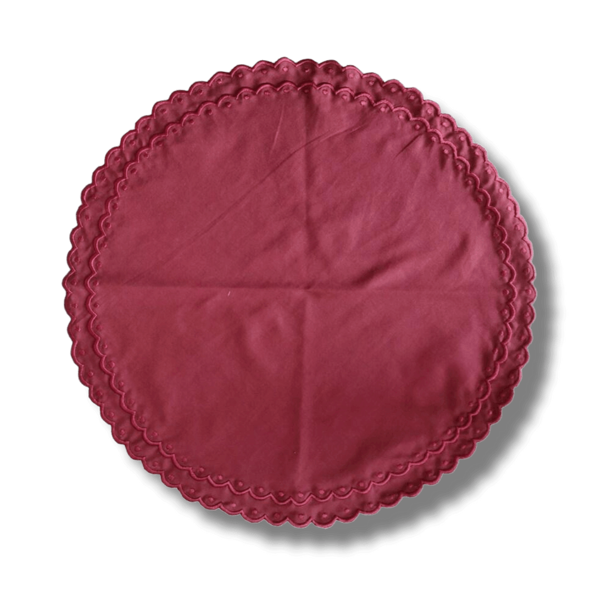 Embroidered Scalloped Round Biodegradable Napkins