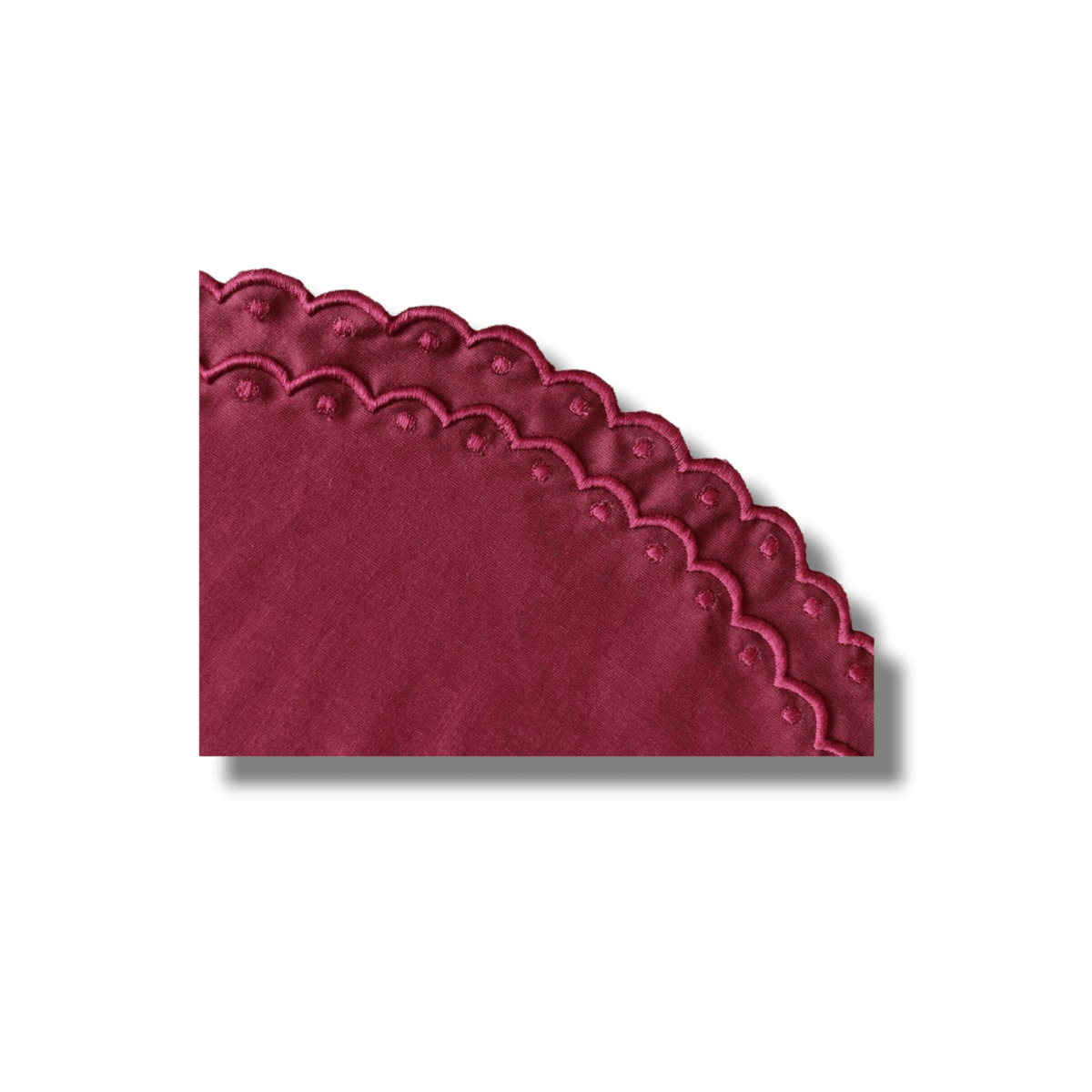 Embroidered Scalloped Round Biodegradable Napkins